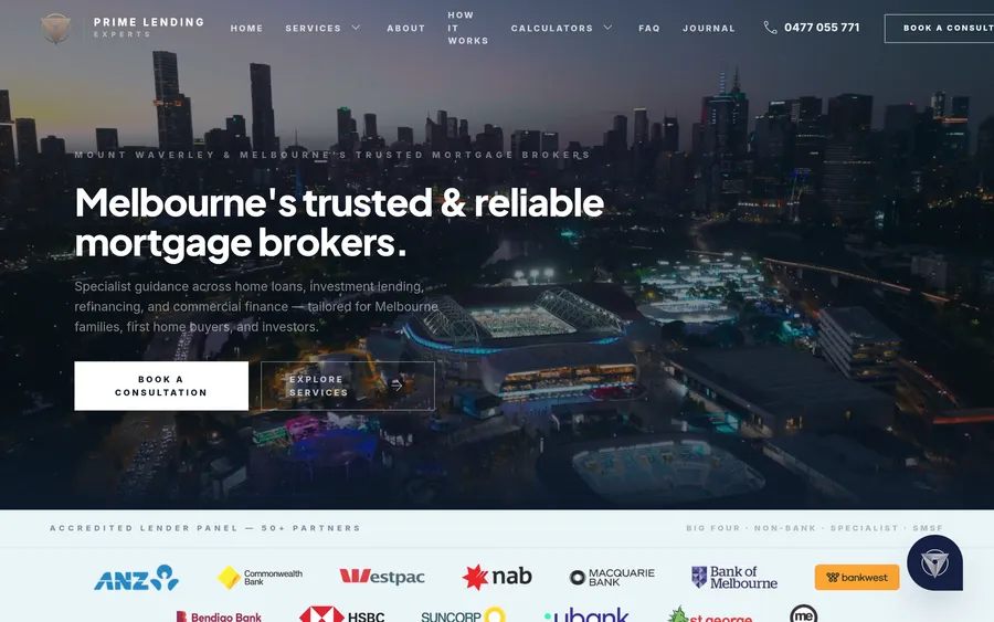 Prime Lending Experts website preview